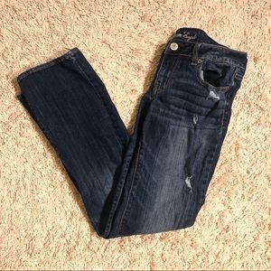 American Eagle Blue Ripped Jeans, Size 8